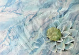 Grande Dipinto Floreale con Ninfea, Quadro con Fiore su Stoffa