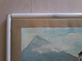 Paesaggio del Lago di Como Dipinto, Quadro con Lago e Montagne