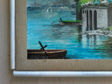Paesaggio del Lago di Como Dipinto, Quadro con Lago e Montagne