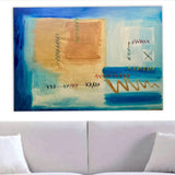 Dipinto Materico con Cuciture, Quadro Astratto con Oro