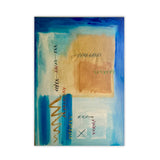 Dipinto Materico con Cuciture, Quadro Astratto con Oro