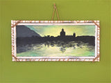 Dipinto Lago di  Como, Paesaggio Notturno su Legno