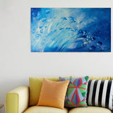 Dipinto Marino Blu con Grande Onda, Quadro per Casa al Mare