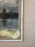 Quadro con Paesaggio del Lago Dipinto, Dipinto Panorama Notturno