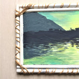 Dipinto Lago di  Como, Paesaggio Notturno su Legno