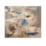 Grande Dipinto con Impunture e Foglia Oro. Quadro Boho a Colori Neutri