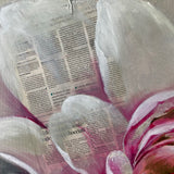 Quadro con Grande Fiore Bianco, Dalia Dipinta ad Olio