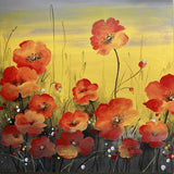Pair of paintings with poppy camp, floral paintings with aquaRello