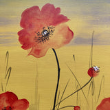 Pair of paintings with poppy camp, floral paintings with aquaRello
