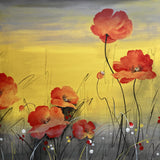 Pair of paintings with poppy camp, floral paintings with aquaRello