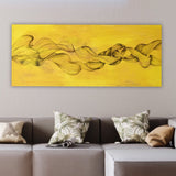 Quadro Rettangolare Moderno, Dipinto Monocolore con Disegno Grafico