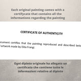 Dipinto Materico con Cuciture, Quadro Astratto con Oro