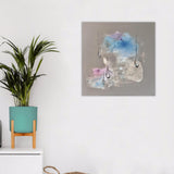 Quadro Acquerello per Salotto Moderno, Dipinto Astratto con Gocce d'Acqua