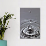 Quadro Monocolore con Gocce d'Acqua, Dipinto Bianco e Nero