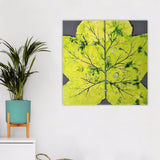 Dipinto Moderno Botanico, Quadro con Foglia Verde