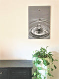 Quadro Monocolore con Gocce d'Acqua, Dipinto Bianco e Nero