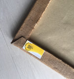 Quadro Materico Moderno con Tela Juta, Dipinto Astratto per Camera da Letto