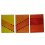 Set di Tele Giometriche, Trittico di Quadri Materici Monocolore