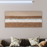 Quadro Materico Moderno con Tela Juta, Dipinto Astratto per Camera da Letto