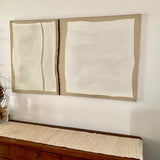 Quadro Moderno Materico, Grande Dipinto a Colori Neutri