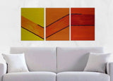 Set di Tele Giometriche, Trittico di Quadri Materici Monocolore