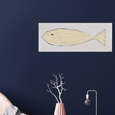 Dipinto con Pesce Stilizzato, Quadro Moderno con Pesci