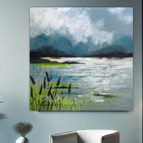 Salotto_con_Quadro_Paesaggio_Lacustre