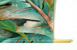Large Painting with Parrots, Tapestry with Large Leaves Painted in Oil
