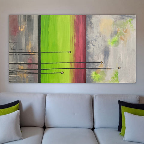 Salotto con Grande Quadro Moderno