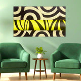 Quadro con Cerchi Geometrici Marrone e Verde. Arte Astratta Originale