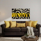 Quadro con Cerchi Geometrici Marrone e Verde. Arte Astratta Originale