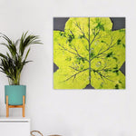 Modern Botanical Painting, Framework with Leaf